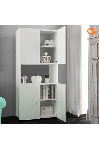 Mutfak Dolabı Minifırın Mikrodalga Dolabı 4 Kapaklı Çok Amaçlı Banyo Dolabı Ofis Dolabı Beyaz