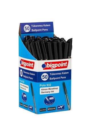 Tükenmez Kalem Polo 0.7mm Siyah X 50 Adet Siyah