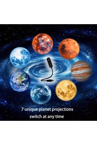 Willowhaven 8-usb Plug 1 4 8 Adet Usb Ay Dünya Projeksiyon Işık Araba Ev Dekor Kamp Parti