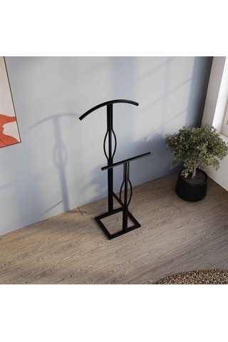 Aksviva Dilsiz Uşak Çift Askılık Metal Modüler Siyah