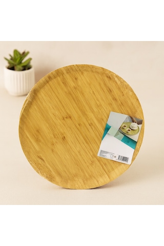 38 Cm Yuvarlak Bambu Servis Tepsisi Sunum Tahtası Aklby-bsva58 Diğer