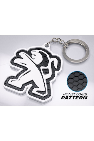 Markanıza Özel Petek Desenli Peugeot Logolu 3d Anahtarlık