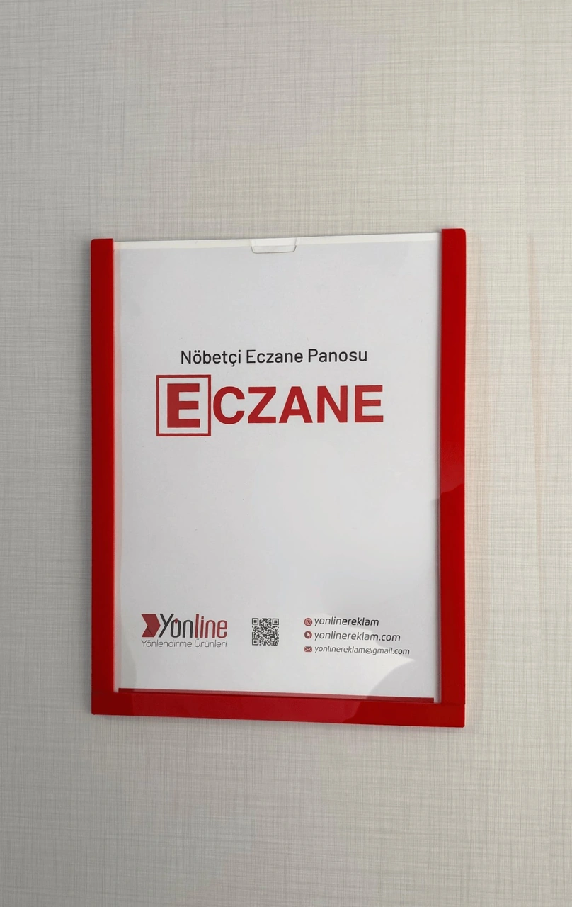 2 Adet Nöbetçi Eczane Bilgilendirme Panosu Kolay Değiştirilebilir Kendinden Yapışkanlı