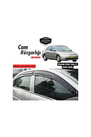 Honda Civic Vtec2 2002-2005 Uyumlu Mugen Cam Rüzgarlığı Seti Piano Black 4'lü İthal 00 Şüscaroto Aksesuar