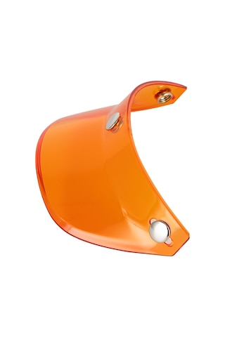 Youtek Retro Motosiklet Kaskı Vizörü - Güneş Koruma, 3 Kilitli, Küçük Şapkalı, Kehribar Renk