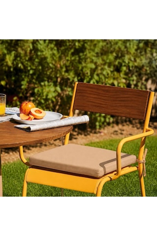 Sandalye Oturum Minderi Renkli 40x40x4 Bağcıklı Çıkarılabilir Kılıflı Çökme Yapmaz Sütlü Kahve Çok Renkli