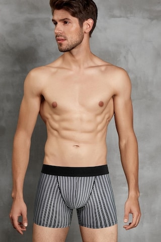 Doreanse 1866 Erkek Modal Çizgi Desenli Siyah Boxer