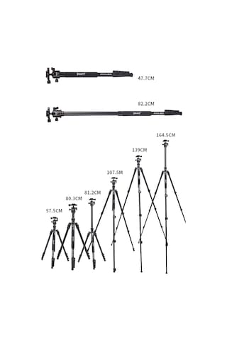 Jmary Kt3255nb30 3 Kademeli 164.5cm Fonksiyonel Ayrılabilir Monopod Tasarım Başlıklı Tripod Caselab