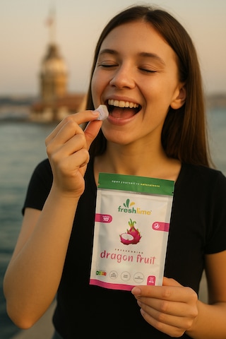 Freshlime Ejder Meyvesi Kuru Meyve Cipsi Dondurularak Kurutulmuş Freeze 30 G