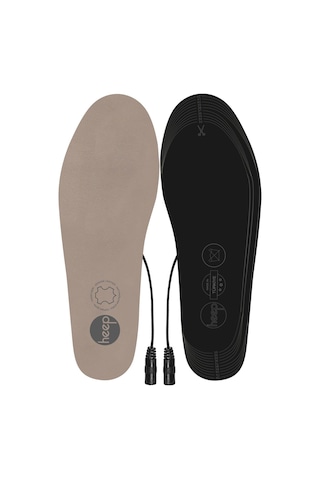 Elektrikli Taşınabilir Kablolu 35-45 Numara Deri Bej Isıtıcılı Ayakkabı Tabanlığı Bej