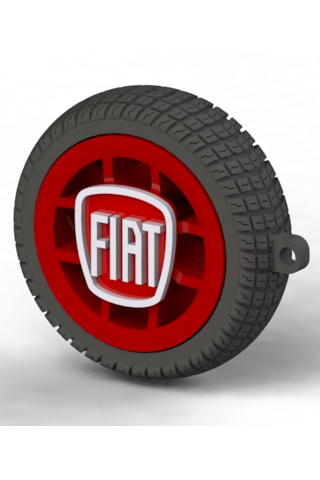 Fiat Uyumlu Özel Tasarım Anahtarlık - Premium Hafif Ve Dayanıklı Kırmızı