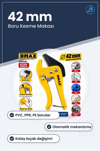 Kesici Makas 42 Mm Profesyonel Otomatik Plastik Boru Kesme Aleti