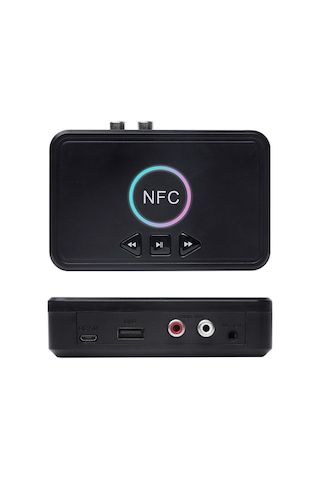Konesam Siyah Bt 5.0 Ses Alıcısı: Nfc İle Hızlı Bağlanma, Rca/aux/usb Girişleri, 10m Alım Mesafesi, U Disk Müzik Çalma