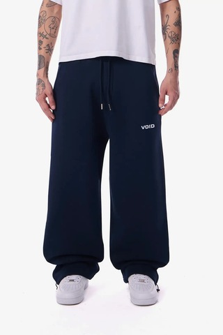 Feville 3 İplik Şardonlu Ayarlanabilir Paça Baggy Unisex Eşofman Altı Lacivert