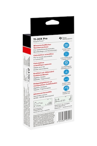 Texas Instruments Tı-30x Pro Mathprint Okul Hesap Makinesi 4 Satırlı Yüksek Çözünürlüklü Ekran, Güneş Enerjisi Ve Pille Çalışır , Siyah 124-Pembe