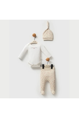 Moi Noi Baby Moi Noi Kokina Şapka Body Pantolon Mnb5334 Bej
