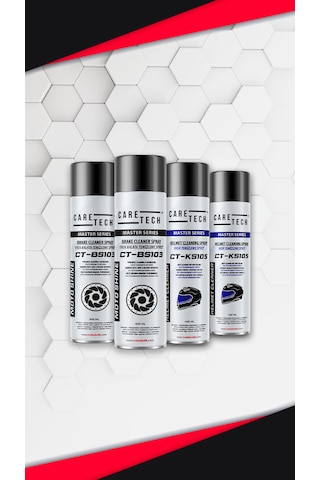CT-SET4-C Motosiklet Fren Balata Kask Parlatma Temizleme Spreyi 4'lü Bakım Seti Sprey