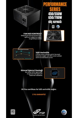 Fsp Performance 550W 80+ Silver Güç Kaynağı