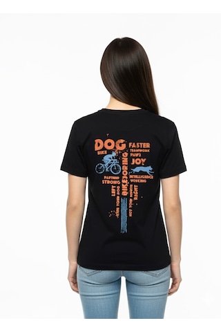 Atlas Dog Sports Bikejoring Tişört Köpekli Bisiklet Sporu Performans Tişörtü Unisex Siyah