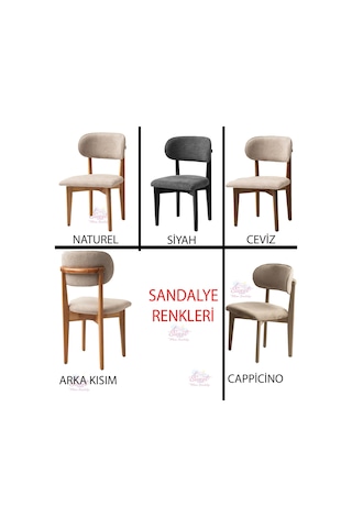 Açılır Oval Picasso Yemek Masası Takımı Nergis Sandalye Natural 1 Masa 6 Sandalye Beyaz