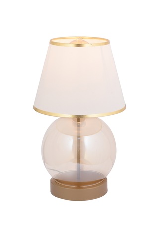 Lampon Beyaz Şapkalı Eskitme Masa Lambası Modern Tasarım Salon-Yatak Odası Abajur Beyaz