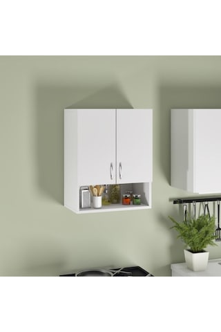 Çok Amaçlı Banyo Duvar Dolabı Kiler Dolabı Mdf Beyaz