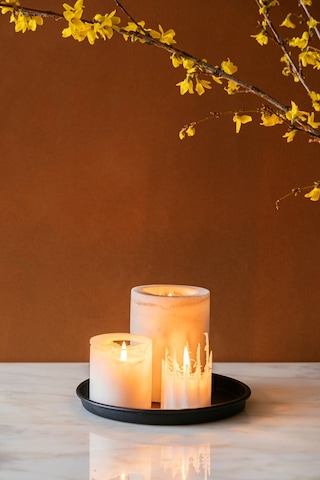 Orta Boy Rustik ve Şık  Country Tarzı Siyah Metal Tepsi