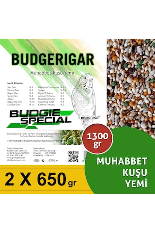 Dal Darı Net Premium Budgie Special Muhabbet Kuşu Yemi 1300 Gr