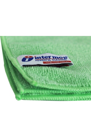 Intermop Mikrofiber Kalın Dokulu Genel Temizlik Bezi Yeşil 40 x 40 CM