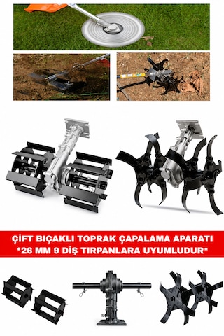 Öm-ka Royal Benzinli Tırpan 2 Adet Toprak Çapalama Aparatı 26x9 Ry52