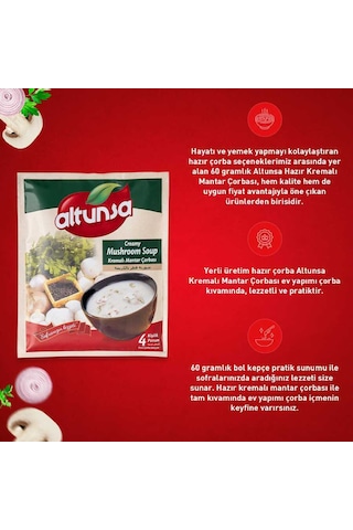 Altunsa Hazır Kremalı Mantar Çorbası 60 Gr 12 Li Paket