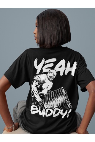 Ronnie Coleman Yeah Buddy Sırt Baskılı Unisex Oversize Bodybuil Siyah
