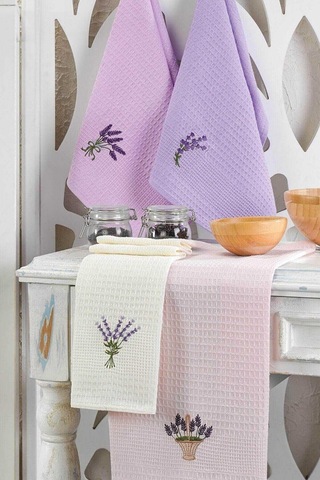 6 Parça Mutfak Kurulama Bezi 40 X 60 Cm Lavender Flower - Mh01153 1 - Renkli: Mh01153 1 Çok Renkli