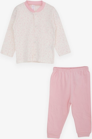 Breeze Kız Bebek Pijama Takımı Yaprak Desenli 4 Ay-1 Yaş, Ekru-ekru Ekru