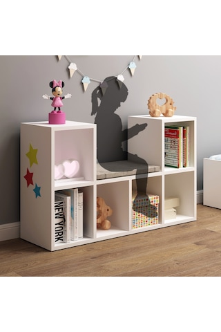 Flymobılya Linaza Montessori Minderli Kitaplık