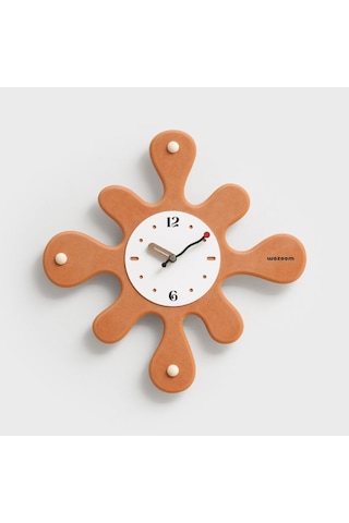 Sanat Işıklı Lüks Duvar Saati-canlı Turuncu Üç Boyutlu Stil