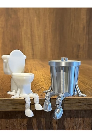 İkili Banyo Dekoratif Figür Seti Klozet Çöp Kovası Diğer
