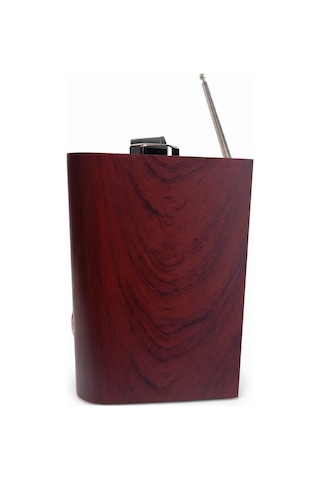 Fp-821 Nostaljik Radyo Şömine Görünümlü Led Işık Fenerli Bluetooth,hafıza Kartı,usb Bellek,aux Ve Radyo Destekli Hoparlör Kızıl Ahşap