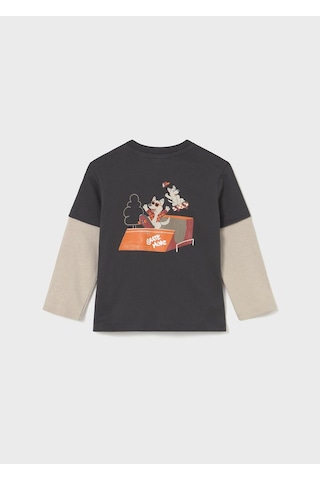 Mayoral Erkek Bebek Duble Kol Sweatshirt Gri