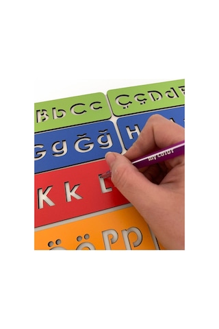 Pey Aksesuar Çocuk Montessori - Alfabe Öğrenme Seti - 5 Renkli El Kası Geliştirme 10 Parça