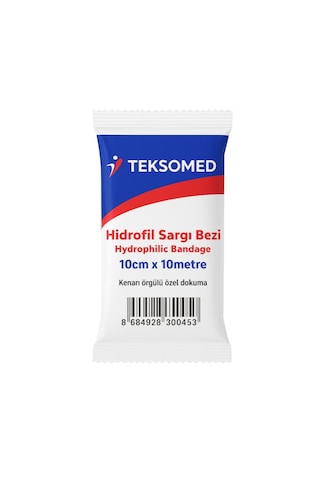 Teksomed - Hidrofil Sargı Bezi 10 Cm X 10 Metre 25 Adet