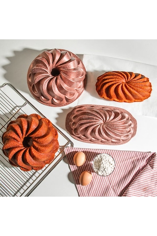 Nehir Sway Rose Gold 2'li Döküm Kek Kalıbı 28,5-24,5 Cm