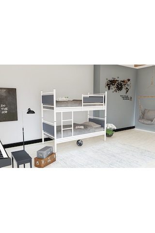 Metalia Gm 128 Star Ahşap Metal Ranza Beyaz-Antrasit Gri