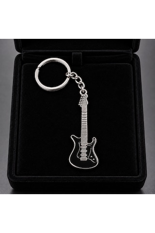Elektro Gitar Figürlü Metal Anahtarlık Müzik Severlere Özel Çanta Ve Anahtar Aksesuarı
