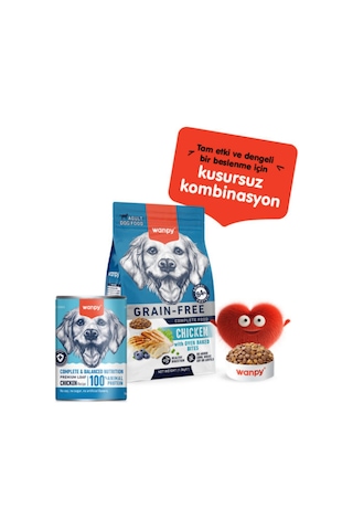 Wanpy Premium Tahılsız Tavuklu Köpek Konservesi 375gr X 12 Adet