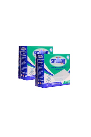 Smilling Pet Köpek Çiş Pedi Yatak Koruyucu Örtüsü Mavi 2 x 30'lu 60 x 90 CM