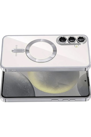 Samsung Galaxy S26 Plus Uyumlu Kılıf Kamera Lens Koruyuculu Magsafe Özellikli Telefon Kılıfı Kapak Titan Gri