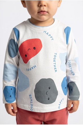 Minipomes Erkek Çocuk Hapy Together Penye Sweatshirt Gri