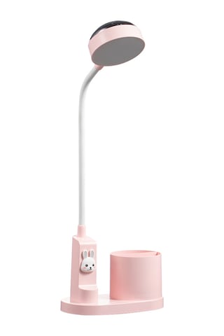 Hfambition Çalışma Masası İçin Renkli Projeksiyonlu Masa Lambası Ve Kalemlik Kombinasyonu - Pembe