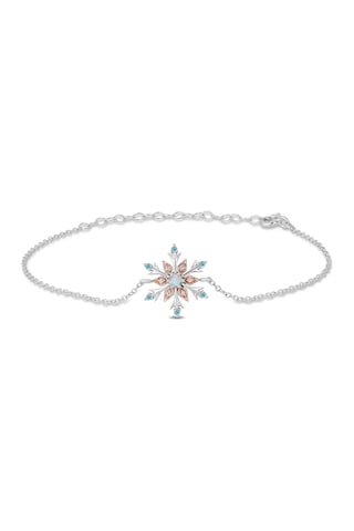 Sare Pırlanta Altın Blue Topaz Kar Tanesi Bileklik